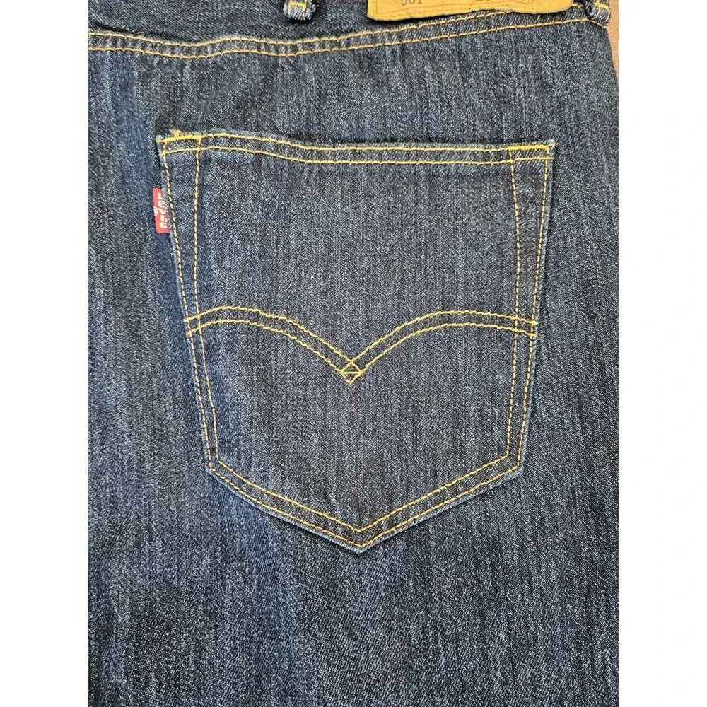 Levis 501 Original Fit Mens Dark Wash Indigo Straight Leg Jeans W38 L32